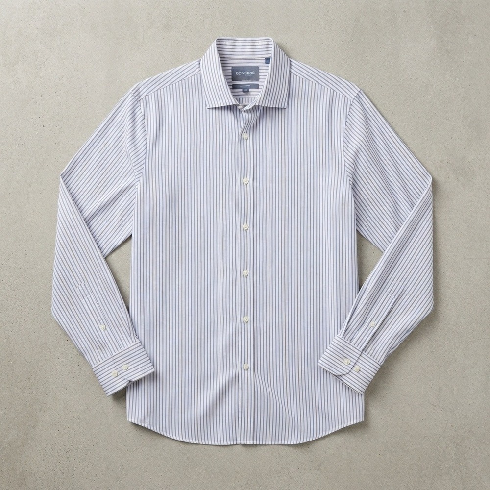 Bonobos Italian Shirting Shirt Button Down Striped Cotton Standard Fit 16.5 34